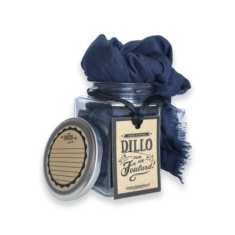 FOULARD CANAPA E VISCOSA BLU