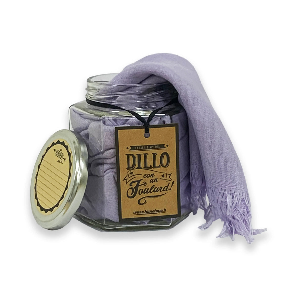 FOULARD CANAPA E VISCOSA LILLA