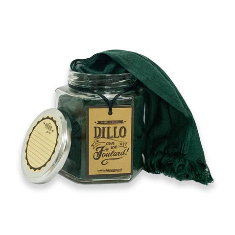 FOULARD CANAPA E VISCOSA VERDE