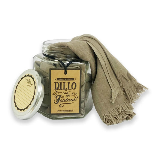 FOULARD CANAPA E VISCOSA BEIGE