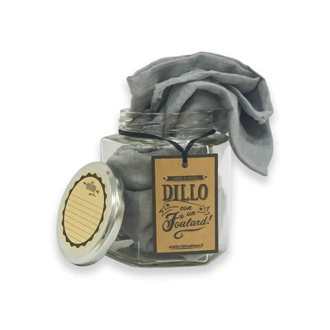 FOULARD CANAPA E VISCOSA GHIACCIO