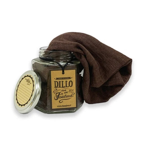 FOULARD CANAPA E VISCOSA MARRONE