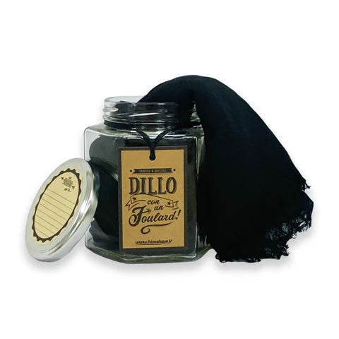 FOULARD CANAPA E VISCOSA NERO