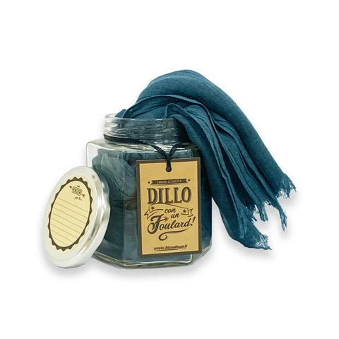 FOULARD CANAPA E VISCOSA PETROLIO