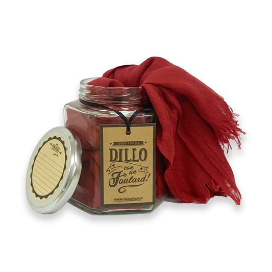 FOULARD CANAPA E VISCOSA ROSSO
