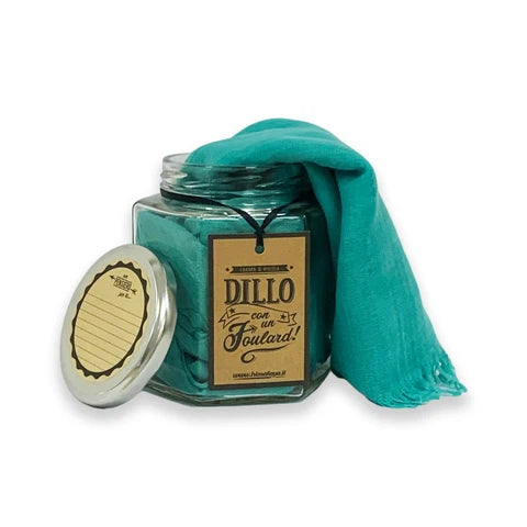 FOULARD CANAPA E VISCOSA VERDEACQUA